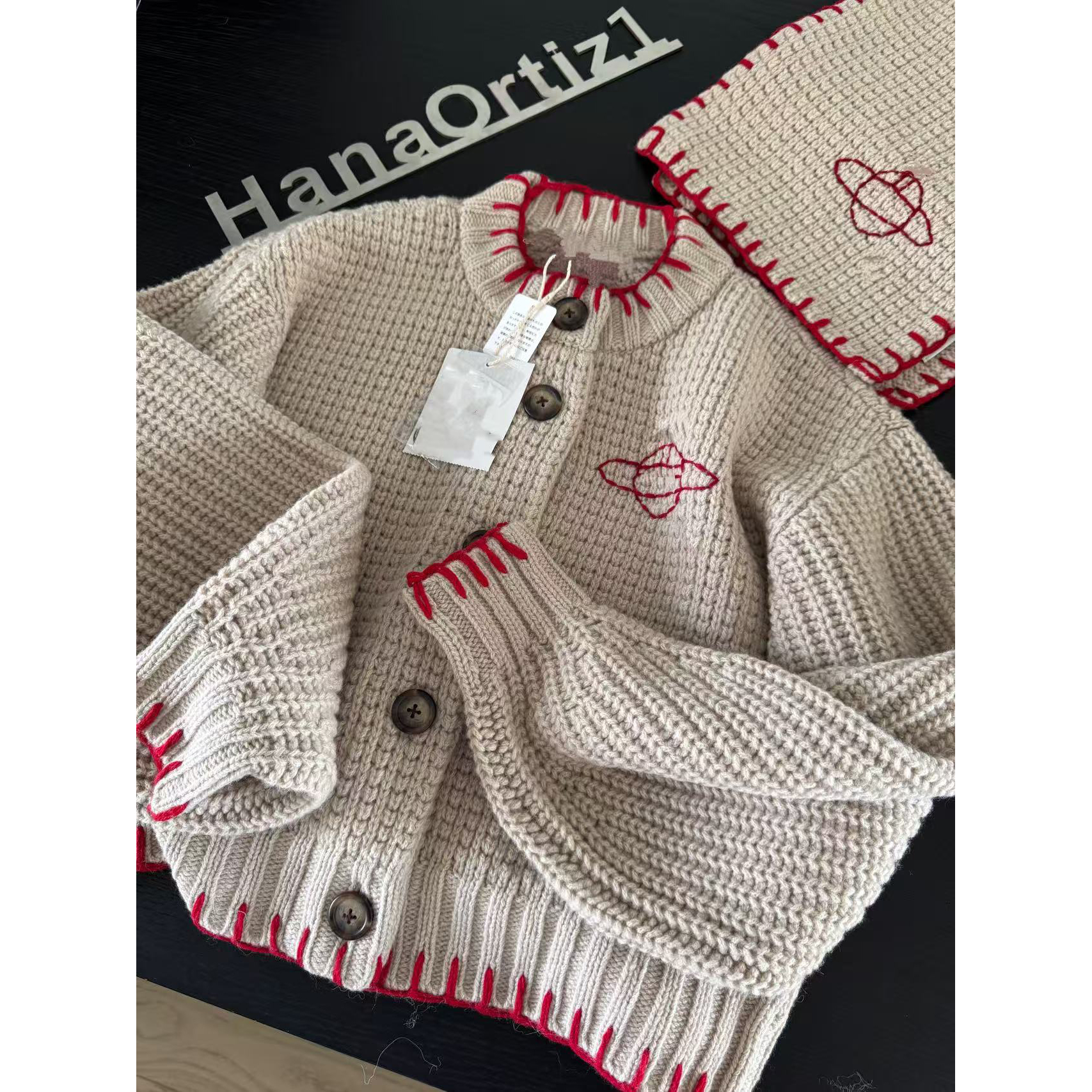 同用料~区别市面 25土星 红标限定经典围巾羊毛针织短款开衫 毛衣