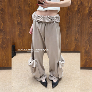 重磅推荐TINA OPEN YY 25秋冬新款经典翻边抽绳工装裤