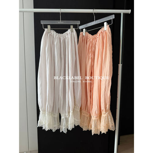 nana同款26春夏新款复古蕾丝轻盈薄款纯色休闲九分裤 灯笼裤 裤子