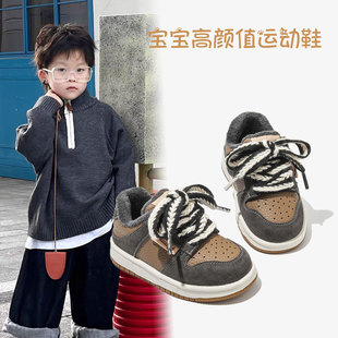 加绒二棉板鞋 宝宝保暖棉鞋 儿童时尚