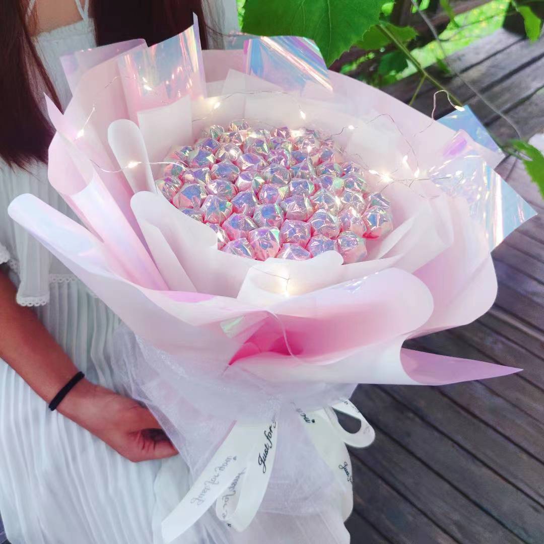 创意透明棒棒糖花束成品生日礼物卡通花