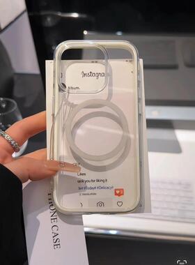 简约彩磁吸适用iPhoe16手机保护壳苹炫 果11/2/13/14/15npromax可爱Mate50/60/710创意华为Pura80P无品牌\/ro