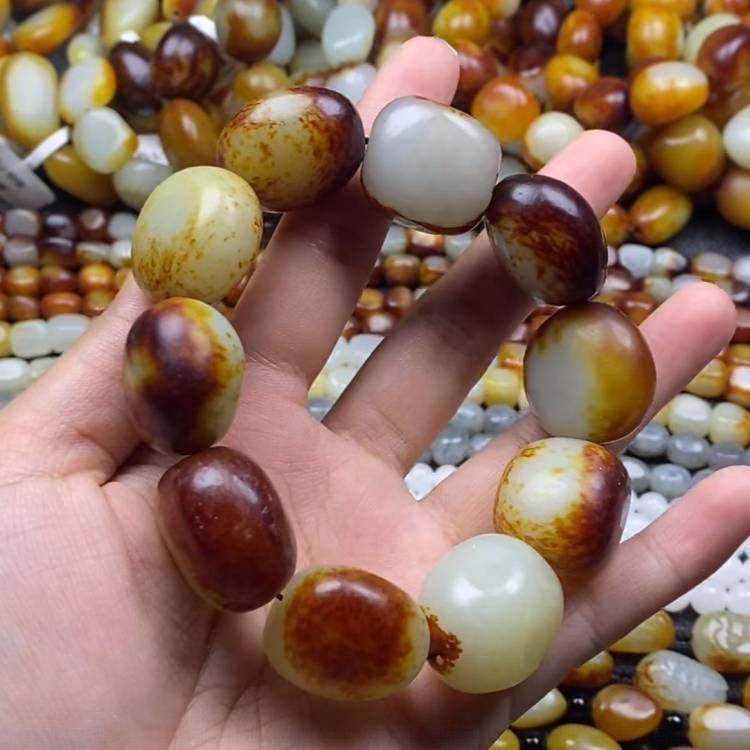 枣红皮原石籽料手串手链