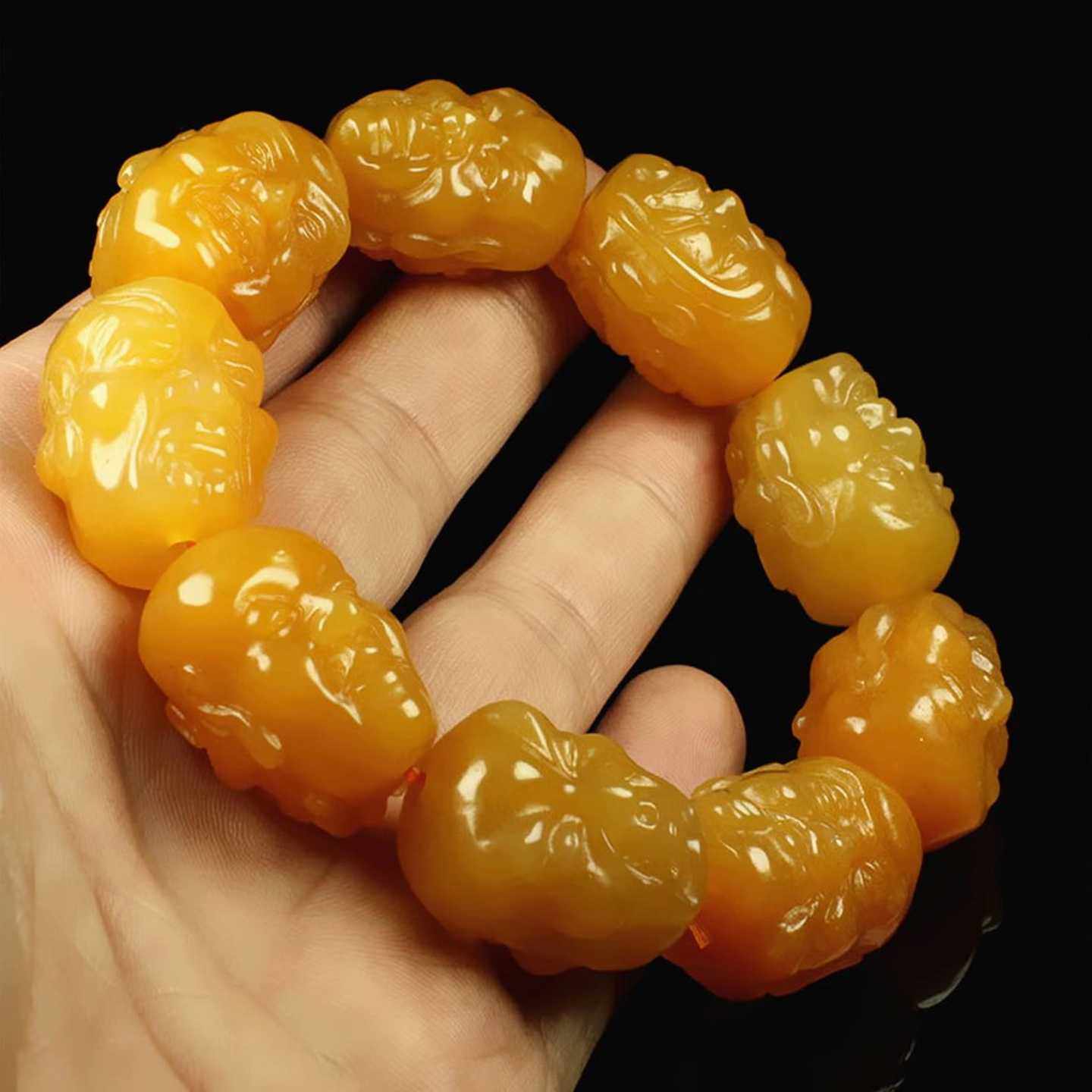 正品玉石玉器十八罗汉手链