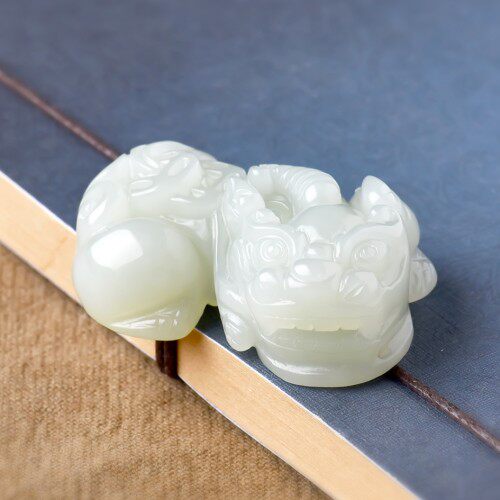 天然和田玉貔貅吊坠男女招财玉石皮丘项链貔貅玉佩玉坠情侣款项坠