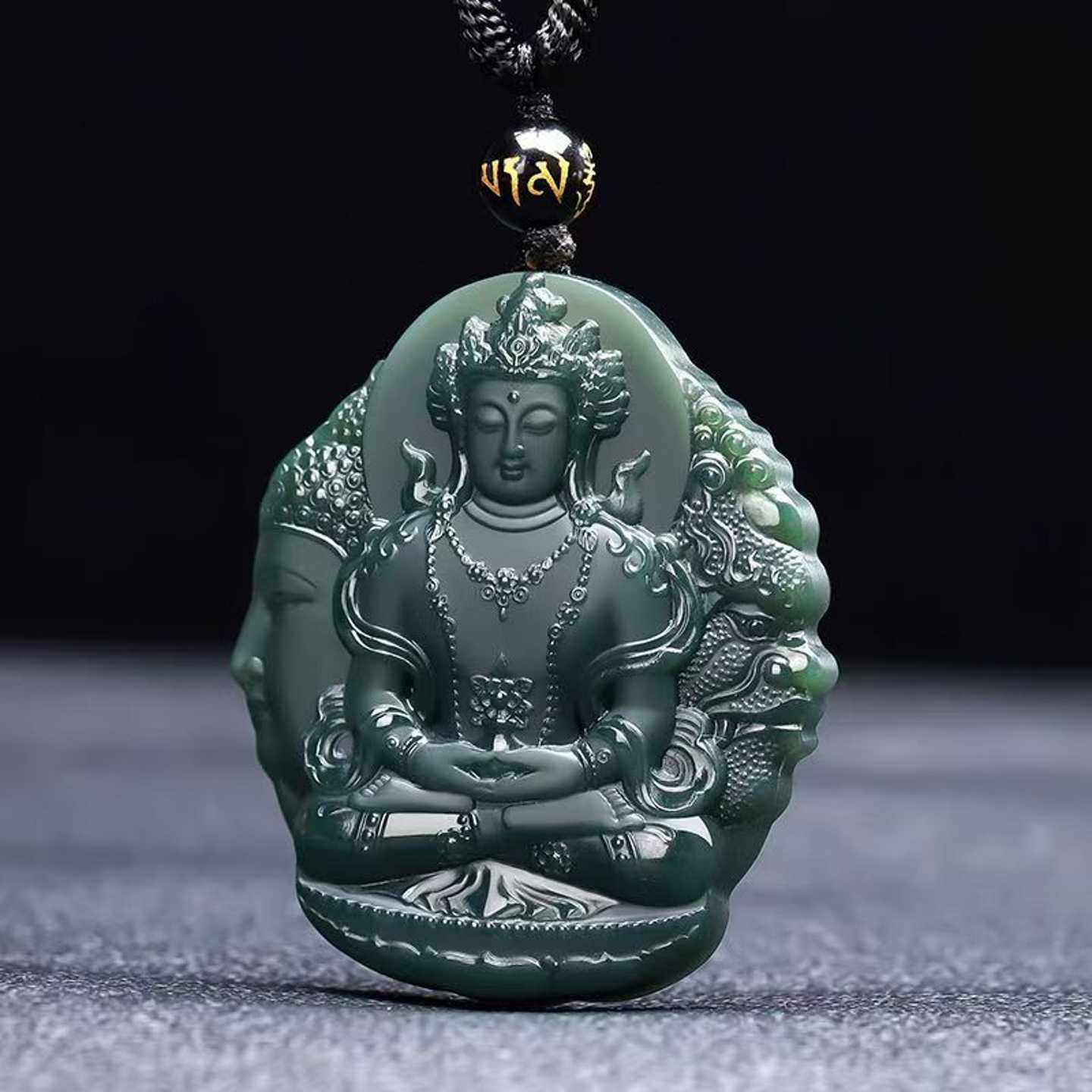 新疆和田玉一念之间吊坠正品精雕青玉佛魔挂件男女款项链玉佩包邮
