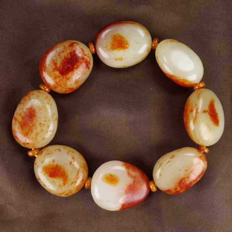 正品和田玉手链原石籽料手链手串男款玉石玉器手链手串玉手串包邮