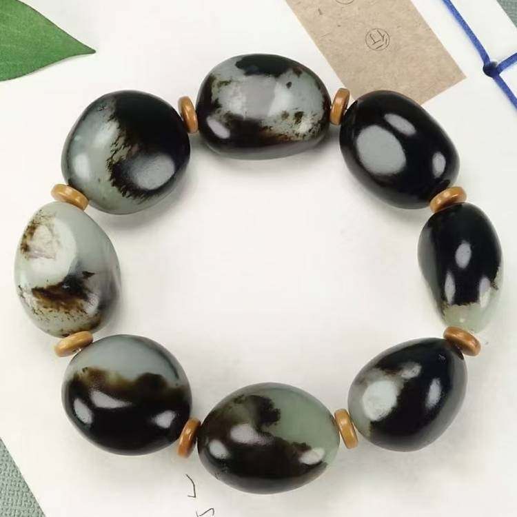 保真和田玉手链正品玉石玉器原石籽料手串手链男款手串玉手链包邮