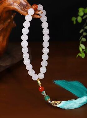 爆款天然新疆和田玉12mm静心手持