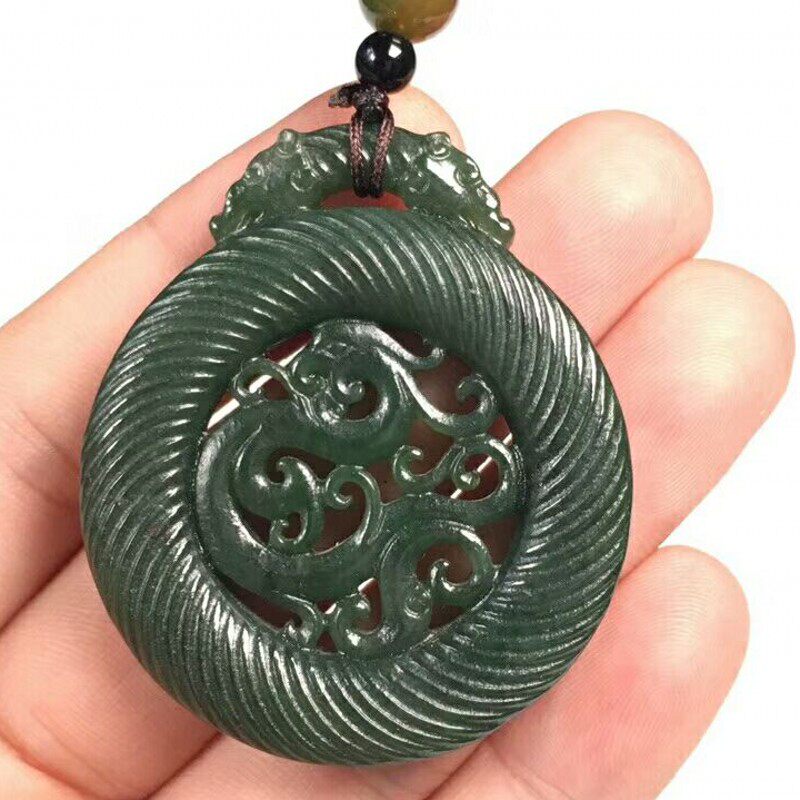 新疆和田玉吊坠仿古龙凤玉佩平安男士女款玉挂件玉石项链玉毛衣链