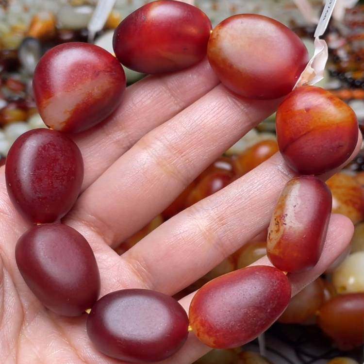 红沁皮原石籽料手串手链男款