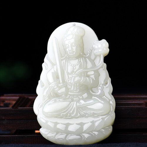 观音菩萨本命佛守护神天然和田玉