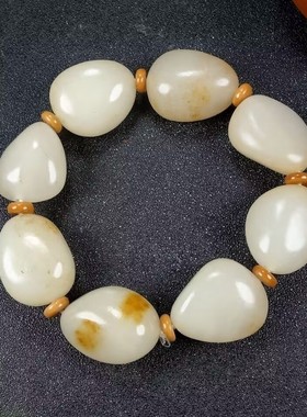 保真新疆和田玉手链男款