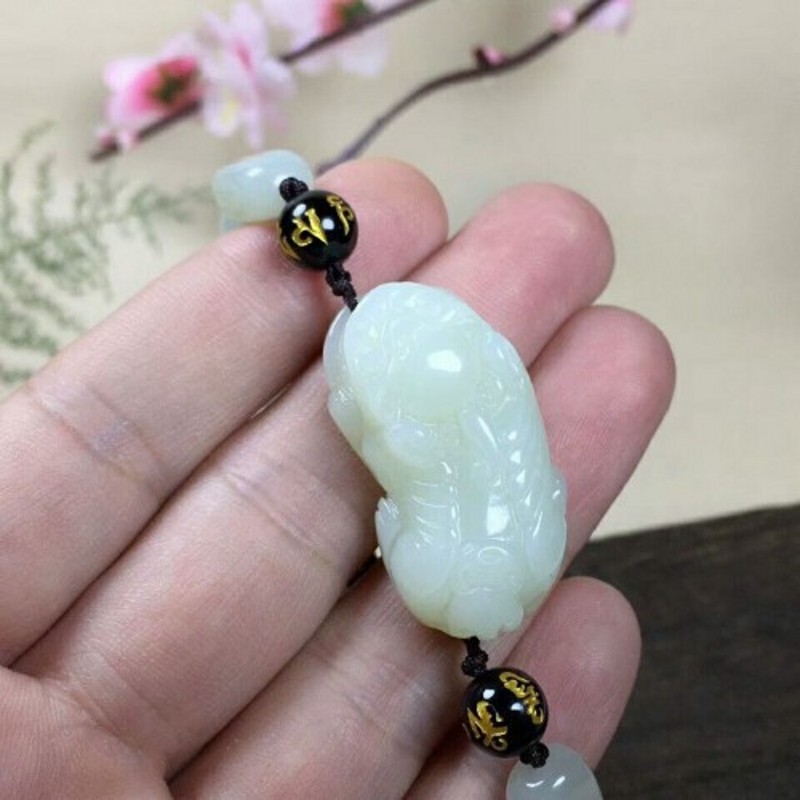 貔貅手链新疆和田玉伸缩可调节