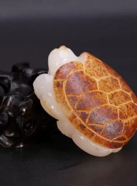 籽料原石乌龟羊脂白玉龙手把件