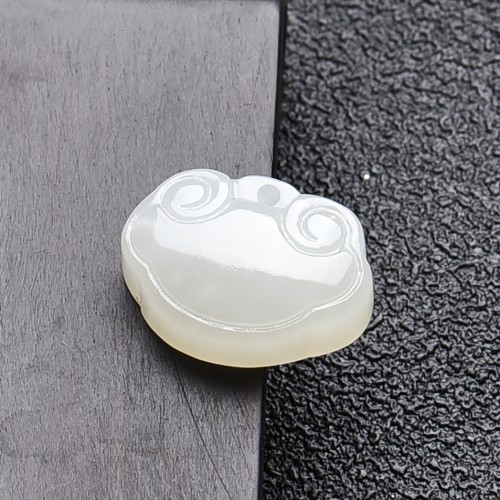 宝宝款天然和田玉平安锁吊坠白玉长命富贵锁玉坠吉祥如意玉挂件