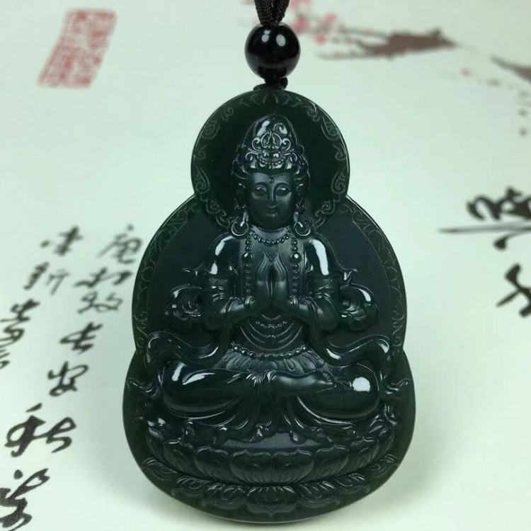 双面雕刻男款带证书新疆和田玉