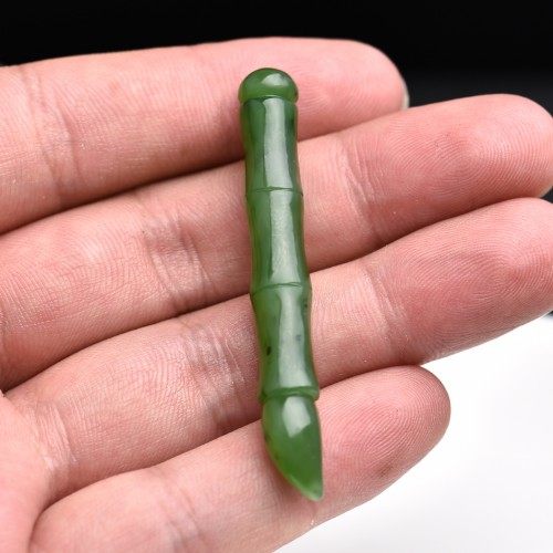 新疆天然和田玉碧玉文昌笔吊坠挂件学生吊坠礼物金榜题名玉坠项链