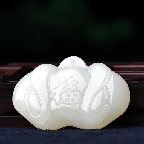 天然长命锁挂件项链新疆和田玉