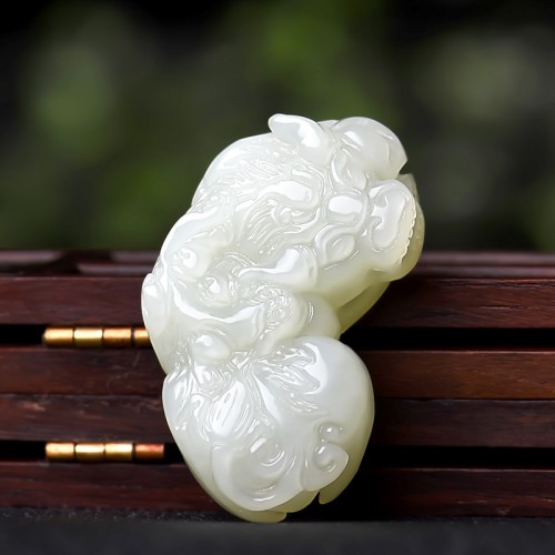 羊脂白玉挂件情侣貔貅吊坠