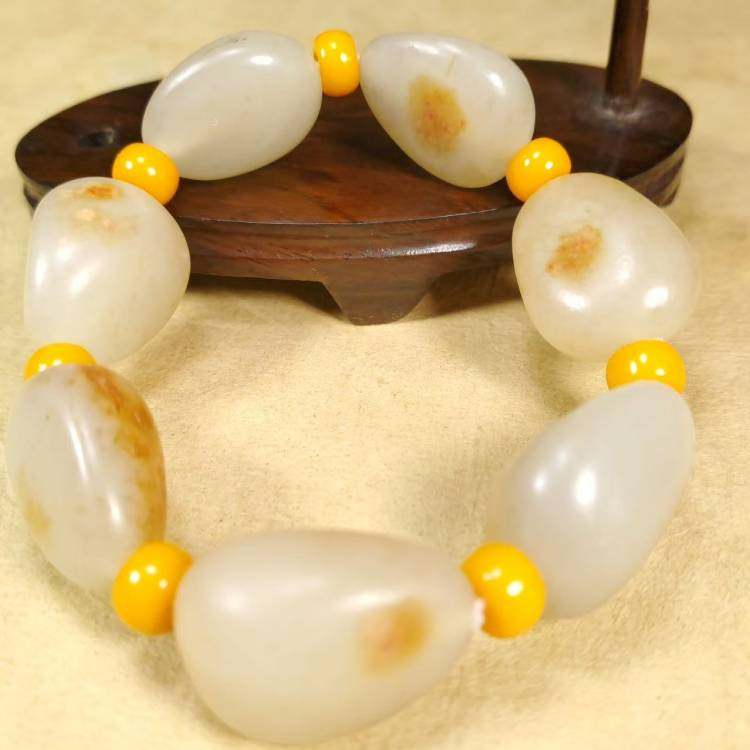 保真和田玉手链正品玉石玉器原石籽料手链手串男款玉手串手链包邮