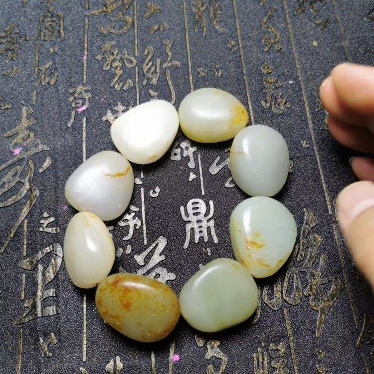 黄沁皮籽料原石手链手串