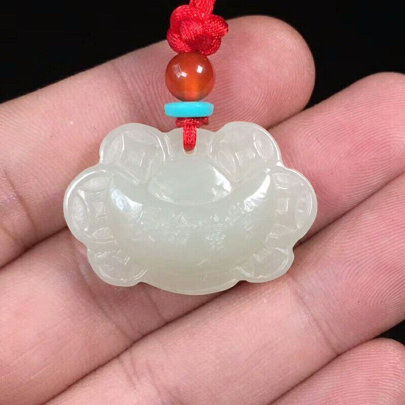 长命富贵如意锁新疆和田玉送证