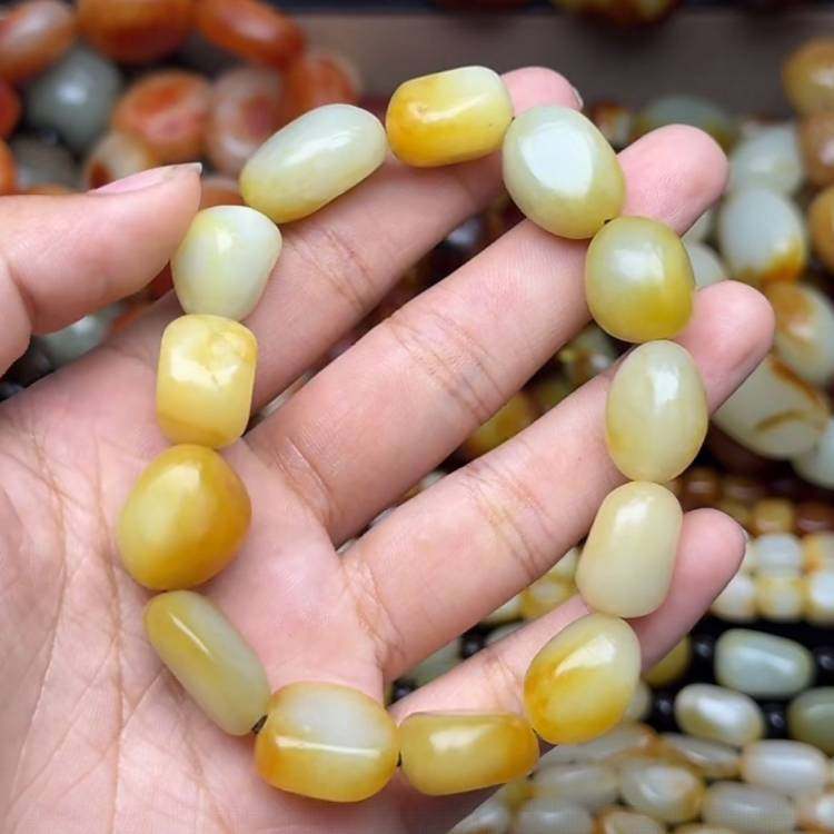 黄沁皮原石籽料手串手链