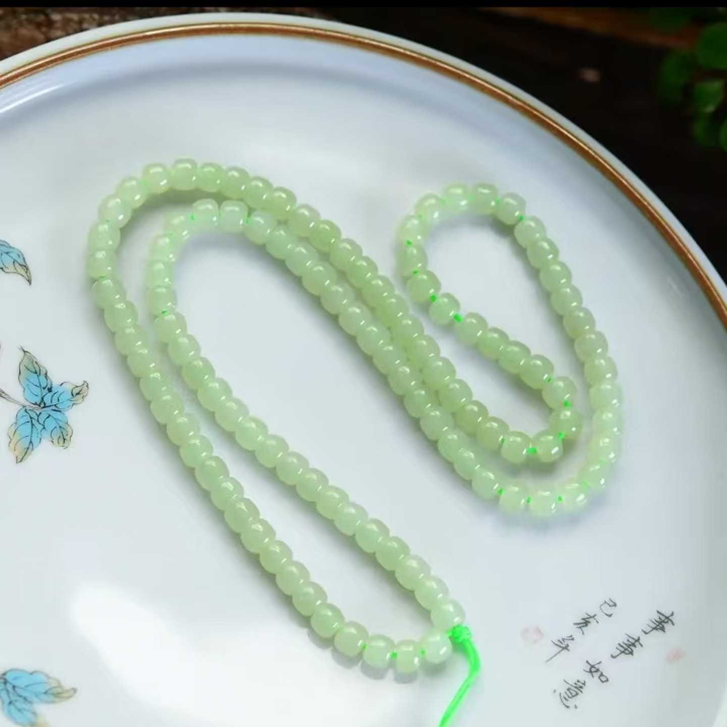 老坑高冰晴水老型珠项链串珠佛珠
