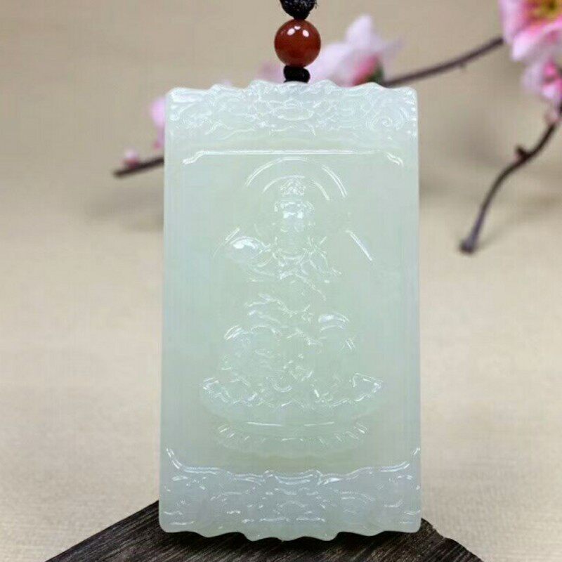天然和田玉普贤菩萨吊坠男女玉石生肖属龙蛇本命佛守护神玉坠玉佩