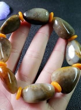 原石真皮男款转运珠新疆和田玉