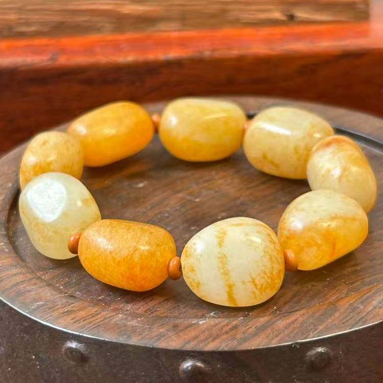 黄沁皮原石籽料手串手链