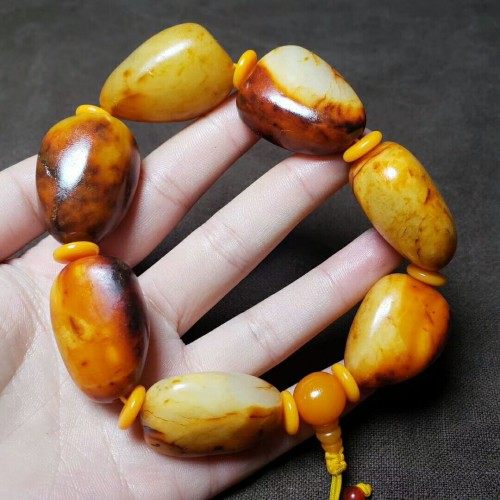 天然原石男款手串新疆和田玉籽料
