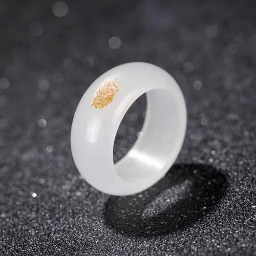 天然籽料指环情侣对戒新疆和田玉