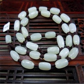 正品 天然玉石和田玉项链籽料白玉原石挂链高档吊坠玉佩挂绳玉珠链