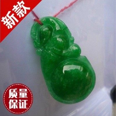 满绿色干青翡翠如意吊坠干青铁龙生翡翠如意貔貅挂件男女款项链坠