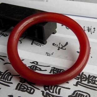 正品云南保山天然老红色红玛瑙圆条手镯南红色玛瑙玉手镯女款玉器