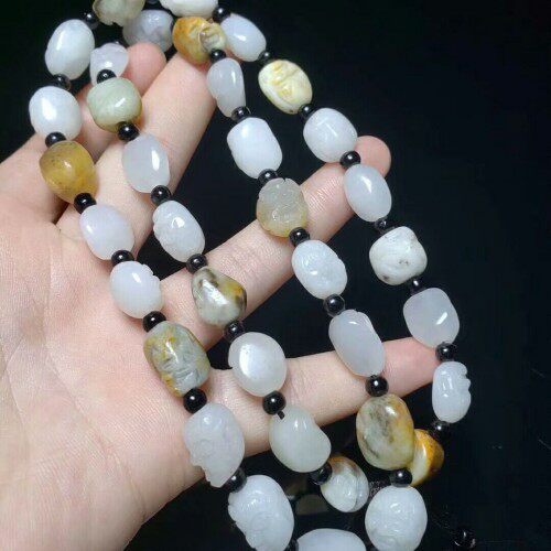 保真新疆和田玉十八罗汉项链羊脂级白玉天然玉石男款吊坠挂件挂绳