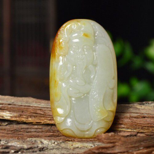 保真新疆和田玉财神吊坠