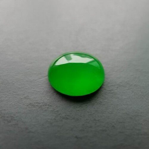 缅甸翡翠戒面满色冰种阳绿翡翠蛋面裸石男女款未镶嵌件高冰大蛋面