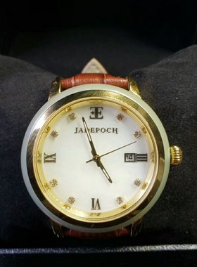 金色手表真皮新疆和田玉送证书