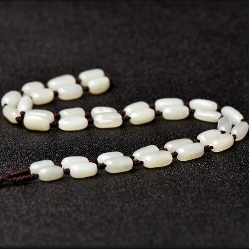 正品天然新疆和田玉项链白玉籽料原石项链挂绳男款吊坠挂链玉链子