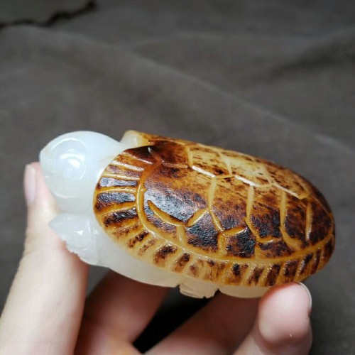 正品玉器长寿龟手把件把件