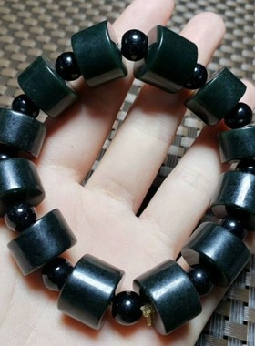 路路通手串桶珠新疆和田玉送证书