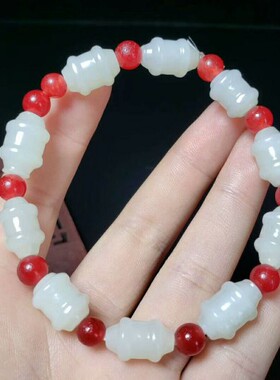 羊脂级路路通手串新疆和田玉包邮