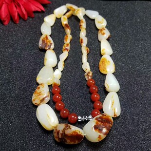 新疆和田玉籽料原石项链天然玉石挂件吊坠挂链男女款挂绳附送证书