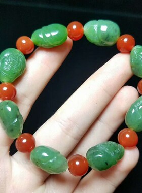 财神路路通手链新疆和田玉包邮