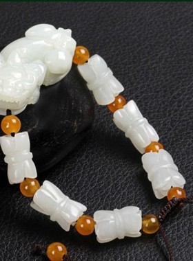 貔貅手链莲花竹节新疆和田玉