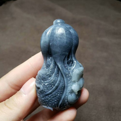 白菜青花籽料新疆和田玉送证书