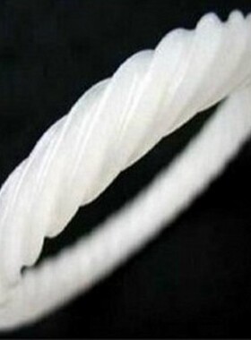 家有仙妻中何莉莉同款新疆和田玉手镯天然白玉圆条麻花螺丝玉镯子